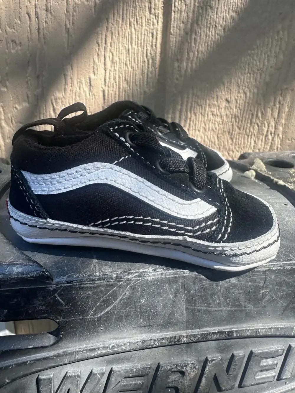 Vans Old Skool Crib Infant Black White Skate Shoes Size 2C